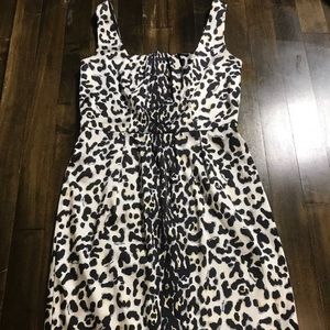 WHBM Women’s Sleeveless Satin Animal Print Dress